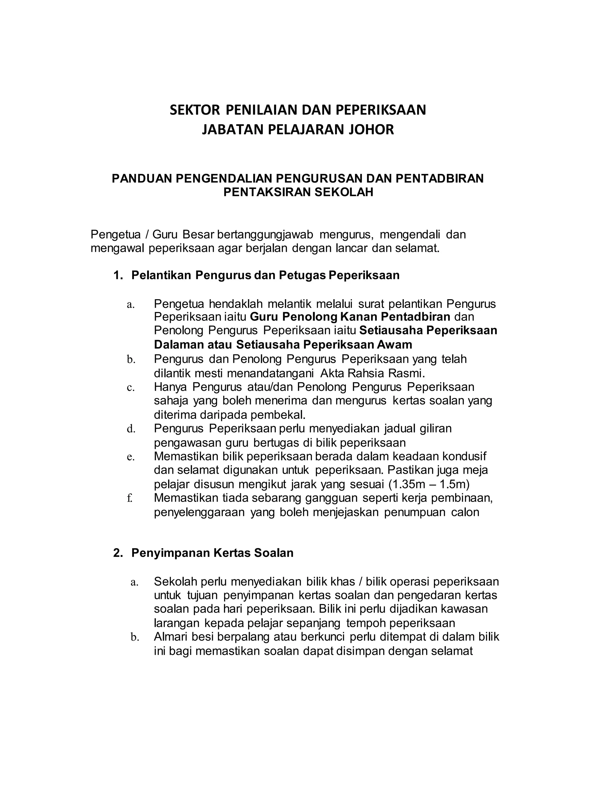 Contoh buku panduan peperiksaan sekolah | PDF