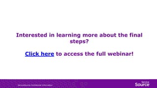 ServiceSource Confidential Information
Interested in learning more about the final
steps?
Click here to access the full webinar!
 