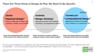 Source // @kpcb #DesignInTech @medialab @mit_ishii @googleatap
vimeo.com/79179138 web.media.mit.edu/~nicholas/Wired/WIRED1-06.html
What To Look Forward To? What Is Coming? Atoms Will Behave Like Bits.
MIT MEDIA LAB / HIROSHI ISHII / TANGIBLE MEDIA
GOOGLE ATAP / IVAN POUPYREV / PROJECT SOLI: EXPANDING INTERACTION VOLUME
45
 