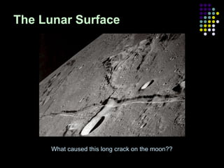 The Lunar Surface

What caused this long crack on the moon??

 