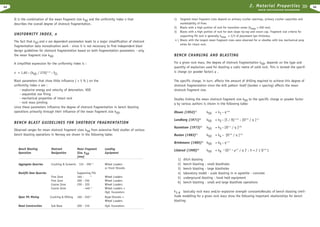 2. Material Properties

54

R O C K E X C AVAT I O N H A N D B O O K

It is the combination of the mean fragment size k50 and the uniformity index n that
describes the overall degree of shotrock fragmentation.

UNIFORMITY INDEX, n
The fact that k50 and n are dependent parameters leads to a major simplification of shotrock
fragmentation data normalization work - since it is not necessary to find independent blast
design guidelines for shotrock fragmentation based on both fragmentation parameters - only
the mean fragment size k50.

1)

Targeted mean fragment sizes depend on primary crusher openings, primary crusher capacities and
marketability of fines
2) Blasts with a high portion of rock for transition zones (kmax = 200 mm)
3) Blasts with a high portion of rock for dam slope rip-rap and crown cap. Fragment size criteria for
supporting fill rock is generally kmax Å 2/3 of placement lyer thickness
4 ) Blasts with the largest mean fragment sizes were observed for or ebodies with low mechanical prop
erties for intact rock.

BENCH CHARGING AND BLASTING
For a given rock mass, the degree of shotrock fragmentation k50, depends on the type and
quantity of explosives used for blasting a cubic metre of solid rock. This is termed the specific charge (or powder factor) q .

A simplified expression for the uniformity index is :
n = 1,60 • (k50 / 270)0. 61 • fCL
Blast parameters that show little influence ( < 5 % ) on the
uniformity index n are :
- explosive energy and velocity of detonation, VOD
- sequential row firing
- mechanical properties of intact rock
- rock mass jointing
since these parameters influence the degree of shotrock fragmentation in bench blasting
operations primarily through their influence of the mean fragment size k50.

BENCH BLAST GUIDELINES FOR SHOTROCK FRAGMENTATION
Observed ranges for mean shotrock fragment sizes k50 from extensive field studies of various
bench blasting operations in Norway are shown in the following table:

The specific charge, in turn, affects the amount of drilling required to achieve this degree of
shotrock fragmentation since the drill pattern itself (burden x spacing) affects the mean
shotrock fragment size.
Studies linking the mean shotrock fragment size k50 to the specific charge or powder factor
q by various authors is shown in the following table:
Olsson (1952)1)

k50

= k1 • q-0,56

Lundborg (1971)2)

k50

= k2 • [S / B]-0,145 • [Q0,20 / q ]1,47

Kuznetsov (1973)3)

k50

= k3 • [Q0,21 / q ]0,80

Rustan (1983)4)

k50

= k4

[Q0,28 / q ]1,64

•

Brinkmann (1985)5) k50
Bench Blasting
Operation

Shotrock
Designation

Aggregate Quarries

Crushing & Screenin 125 - 290

Rockfill Dam Quarries
Fine Zone
Fine Zone
Coarse Zone
Coarse Zone
Open Pit Mining
Road Construction

Crushing & Milling
Sub Base

Mean Fragment
Size, k50
[mm]
1)

Supporting Fill:
2)
160 200 - 250
250 - 320
- 440 3)

Loading
Equipment

Wheel Loaders
or Front Shovels
Wheel Loaders
Wheel Loaders
Wheel Loaders
Wheel Loaders +
Hyd. Excavators

160 - 250 4)

Rope-Shovels +
Wheel Loaders

200 - 310

Hyd. Excavators

= k5 • q-1,37

Lislerud (1990)6)

= k6

1)
2)
3)
4)
5)
6)

k50

•

[Q1/5 • ␳4/5 / q ]␦ ; ␦ = ƒ { Q-0.05 }

ditch blasting
bench blasting - small blastholes
bench blasting - large blastholes
laboratory model - scale blasting in m agnetite - concrete
underground blasting - hand held equipment
bench blasting - small and large blasthole operations

k1-6 basically rock mass and/or explosive strength constantsResults of bench blasting similitude modelling for a given rock mass show the following important relationships for bench
blasting:

55

 