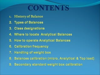 Analytical balance Presentation