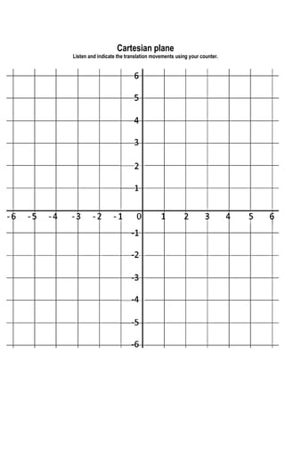 Cartesian plane
Listen and indicate the translation movements using your counter.
 