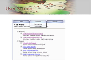 User Screen
 