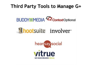 Third Party Tools to Manage G+
 