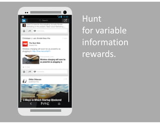 Hunt	 
for	variable	
information	 
rewards.
 