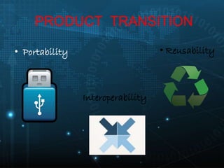 PRODUCT TRANSITION
• Portability
Interoperability
• Reusability
 