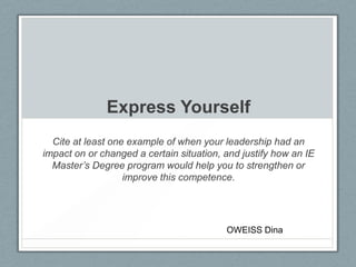 IE Express Yourself | PPT