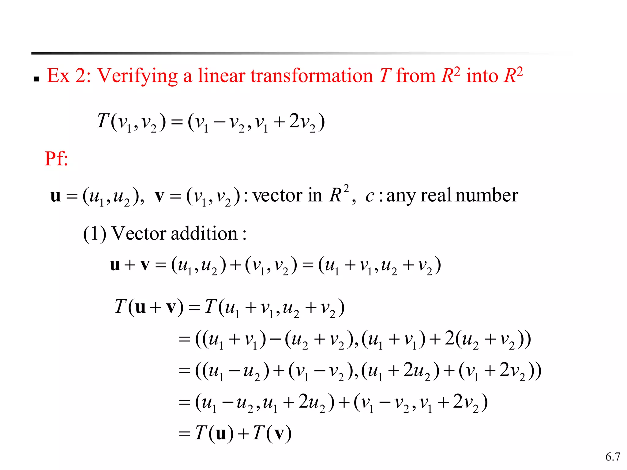 Linear transformations and matrices | PPT