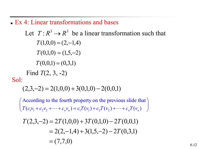 Linear transformations and matrices | PPT