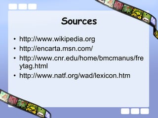 Sources http://www.wikipedia.org http://encarta.msn.com/ http://www.cnr.edu/home/bmcmanus/freytag.html http://www.natf.org/wad/lexicon.htm   