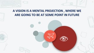 A VISION IS A MENTAL PROJECTION , WHERE WE
ARE GOING TO BE AT SOME POINT IN FUTURE
15
 