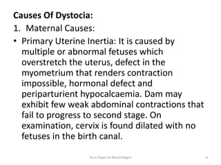 Management of dystocia in bovines | PPT