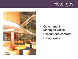 Hotel.gov Government Managed Office Expand and contract Swing space 