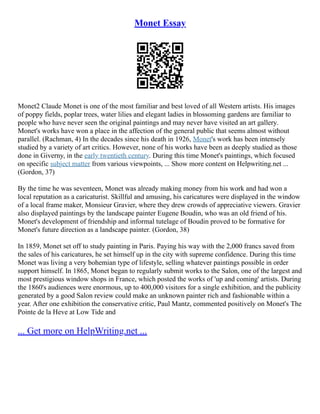 Monet Essay | PDF