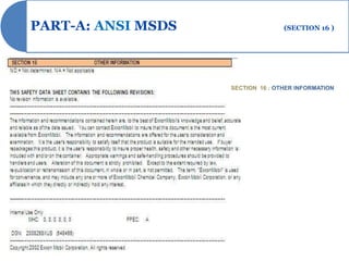 PART-A: ANSI MSDS                  (SECTION 16 )




                    SECTION 16 : OTHER INFORMATION
 