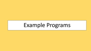 Example Programs
 