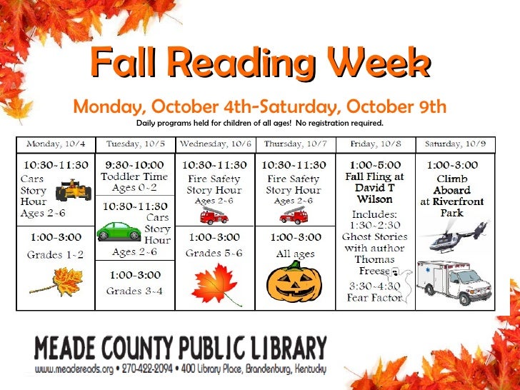 October Programs at the Meade County Public Library