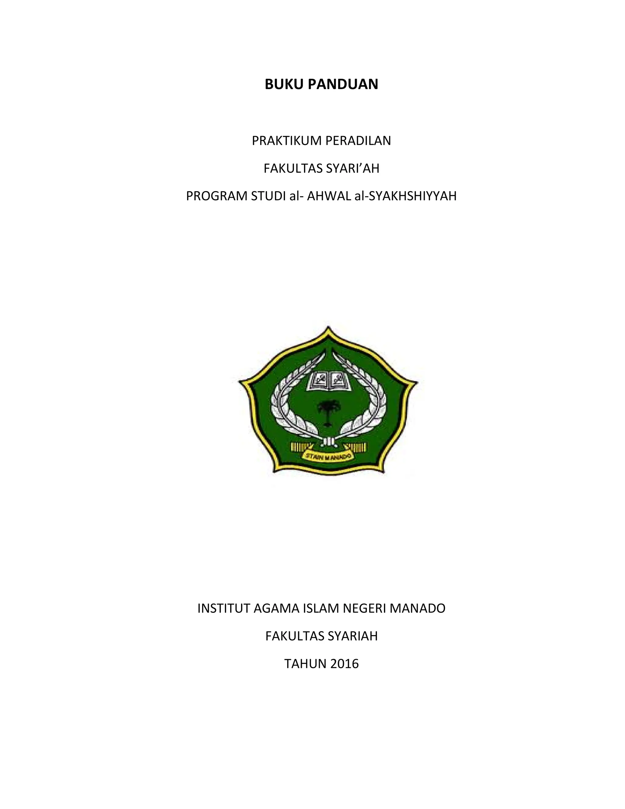 BUKU PANDUAN: Pedoman Praktikum Peradilan | PDF