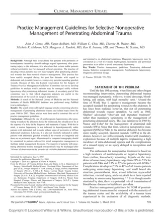 Practice management guidelines for selective nonoperative manegement of ...