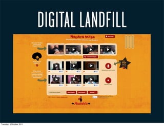 DIGITAL LANDFILL



Tuesday, 4 October 2011
 