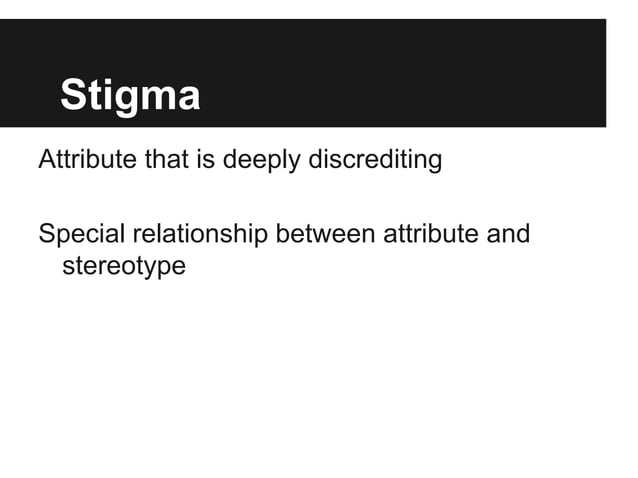 Goffman Stigma (1963) | PPT