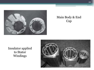 Main Body & End
Cap
Insulator applied
to Stator
Windings
21
 