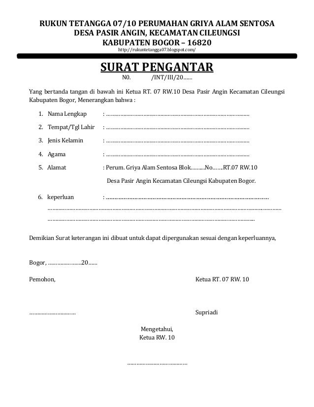 Yuk Lihat 5+ Contoh Surat Pengantar Rt Untuk Pindah Domisili Paling ...