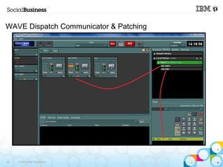 WAVE Dispatch Communicator & Patching 
42 © 2013 IBM Corporation 
 