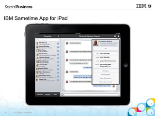 IBM Sametime App for iPad 
43 © 2013 IBM Corporation 
 