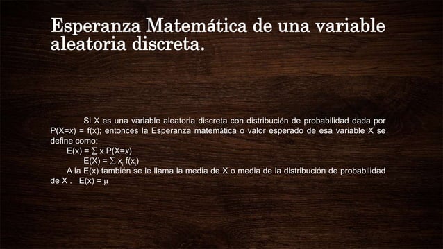 Variables aleatorias y distribuciones de probabilidad | PPT