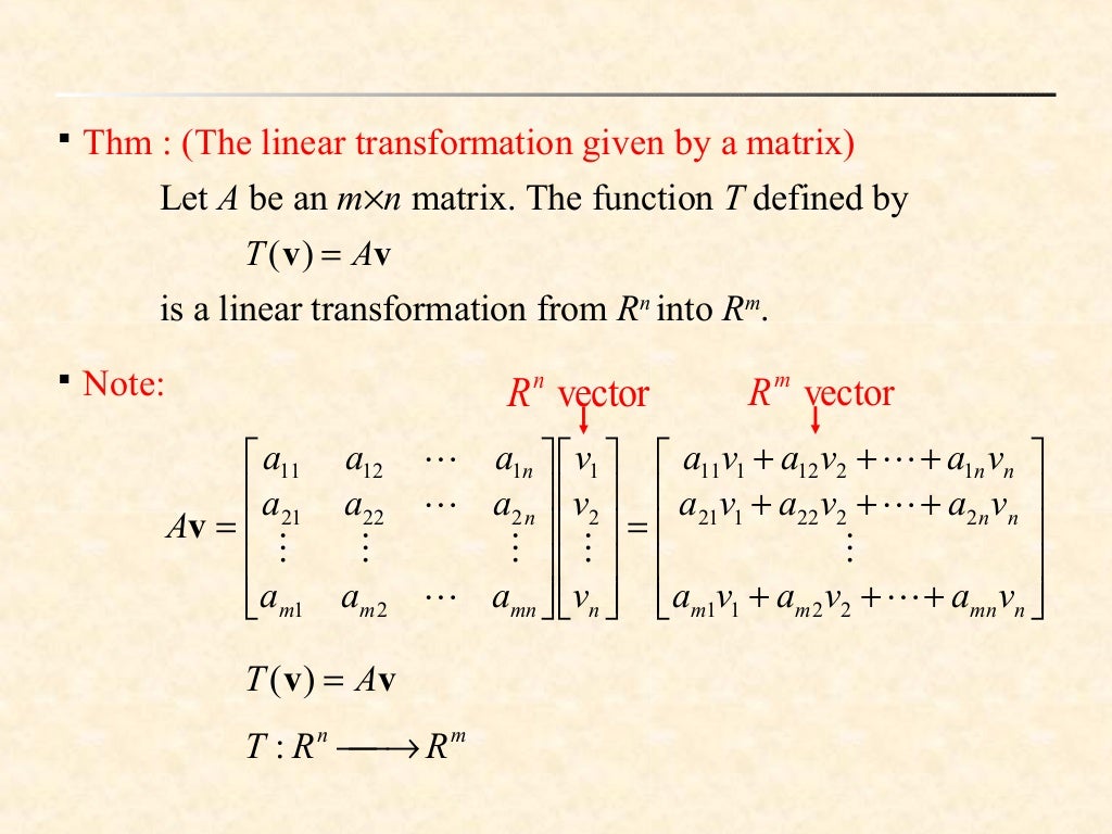 linear transformation