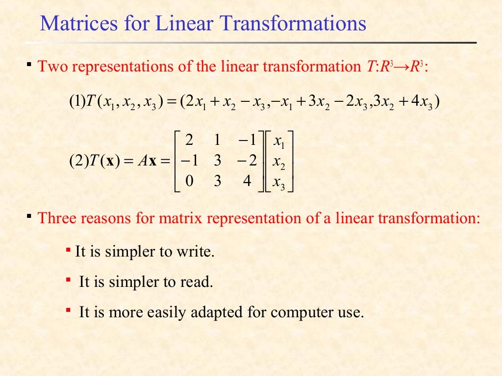 linear transformation