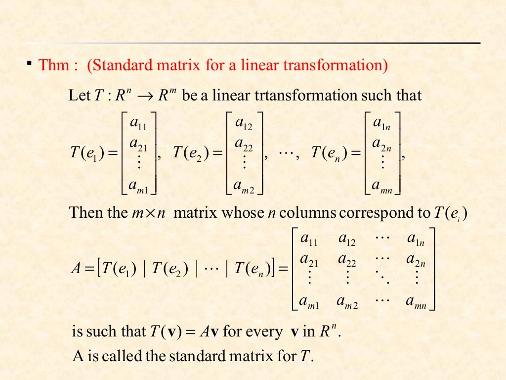 linear transformation