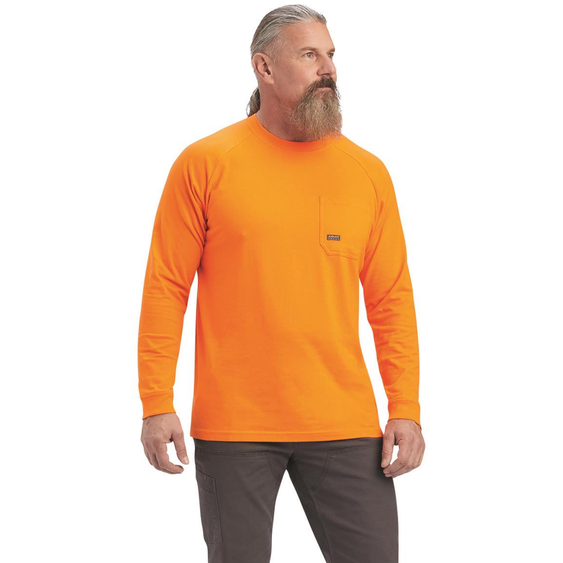 Ariat Men's Rebar CottonStrong Solid Long Sleeve T-Shirt - 732703, T ...