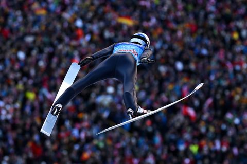 Der erste Sprung war der bessere: Andreas Wellinger auf der Bergiselschanze in Innsbruck