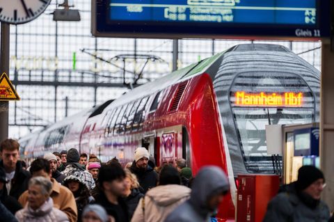 Ein Zug auf der Riedbahnstrecke