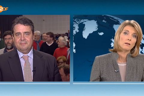 Sigmar Gabriel und Marietta Slomka