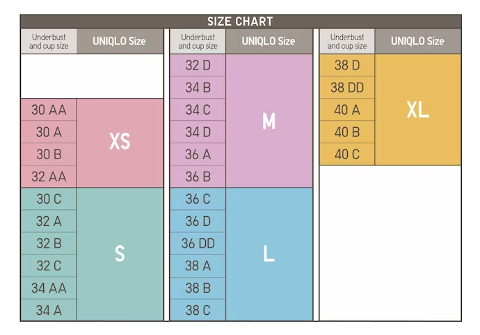 Women Women-Innerwear/Size-Guide| UNIQLO INDIA