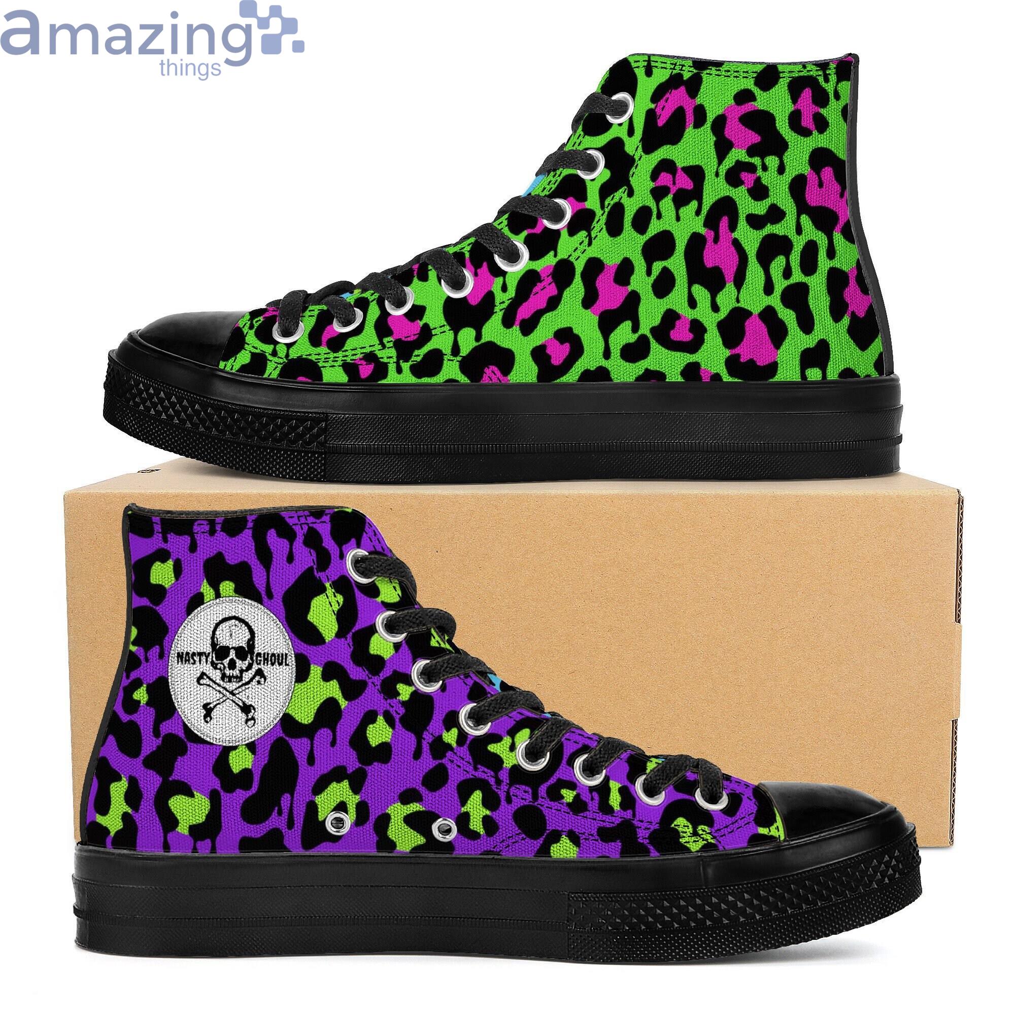 Slime Drip Leopard Print High Top Shoes