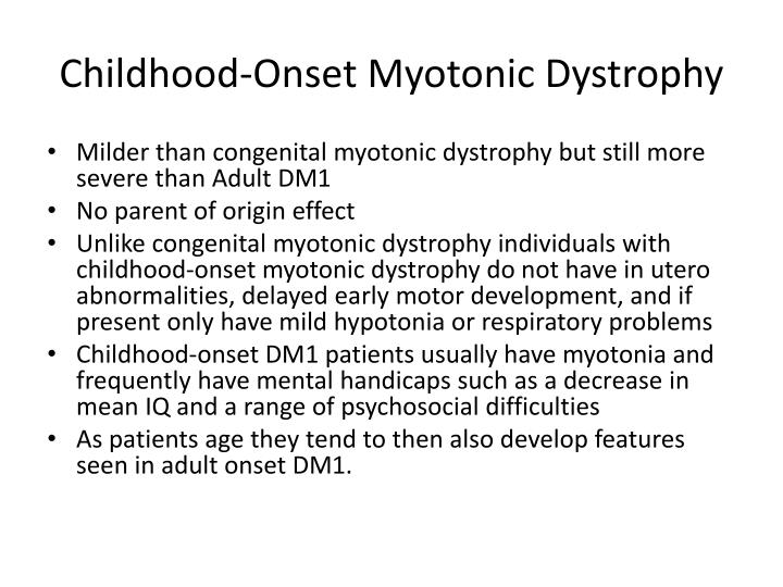 PPT - Modeling Childhood-onset Myotonic Dystrophy PowerPoint ...