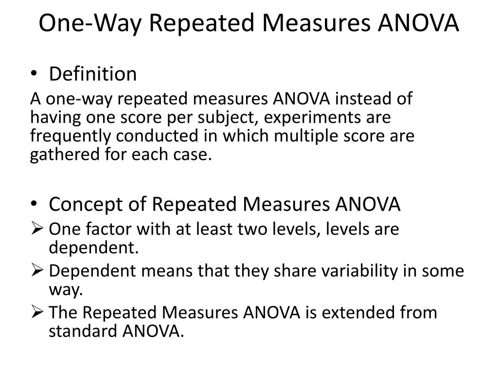 PPT - Repeated Measure Design of ANOVA PowerPoint Presentation, free ...