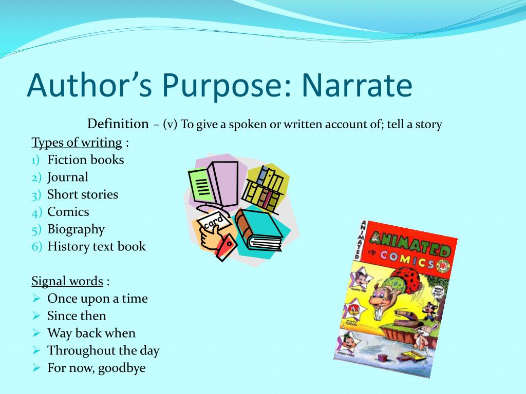 Author's Purpose Definition In Literature