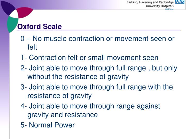 Oxford Muscle Grading Scale