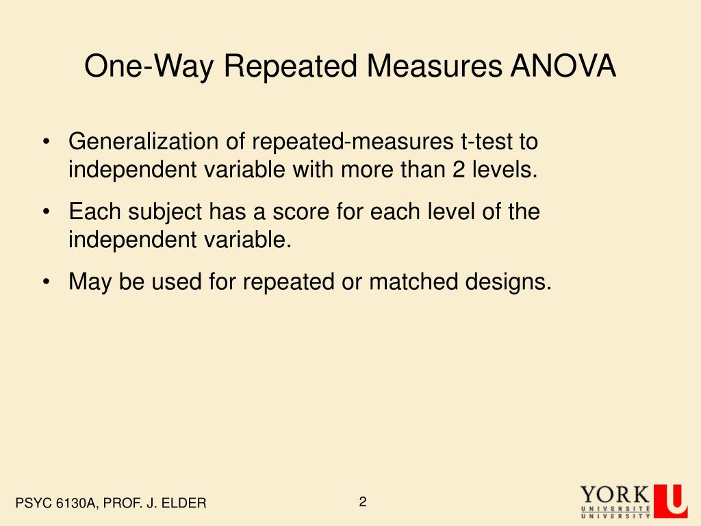 PPT - (One-Way) Repeated Measures ANOVA PowerPoint Presentation, free ...