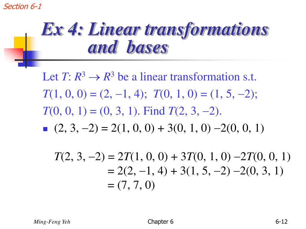 PPT - Chap. 6 Linear Transformations PowerPoint Presentation, free ...