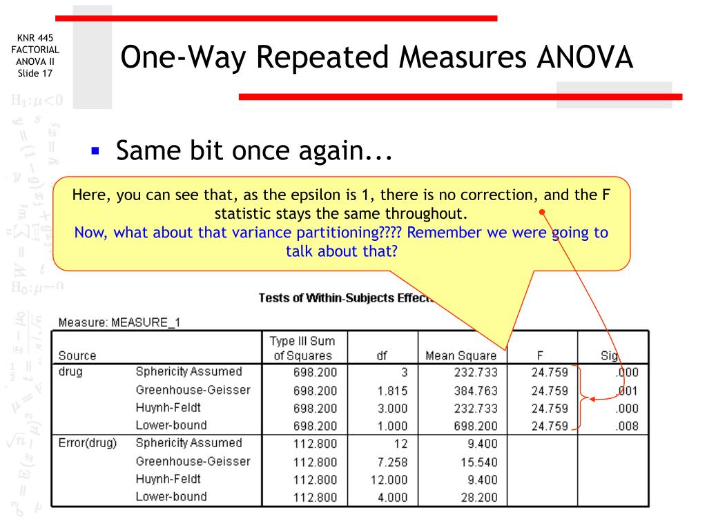 PPT - Repeated Measures ANOVA PowerPoint Presentation, free download ...