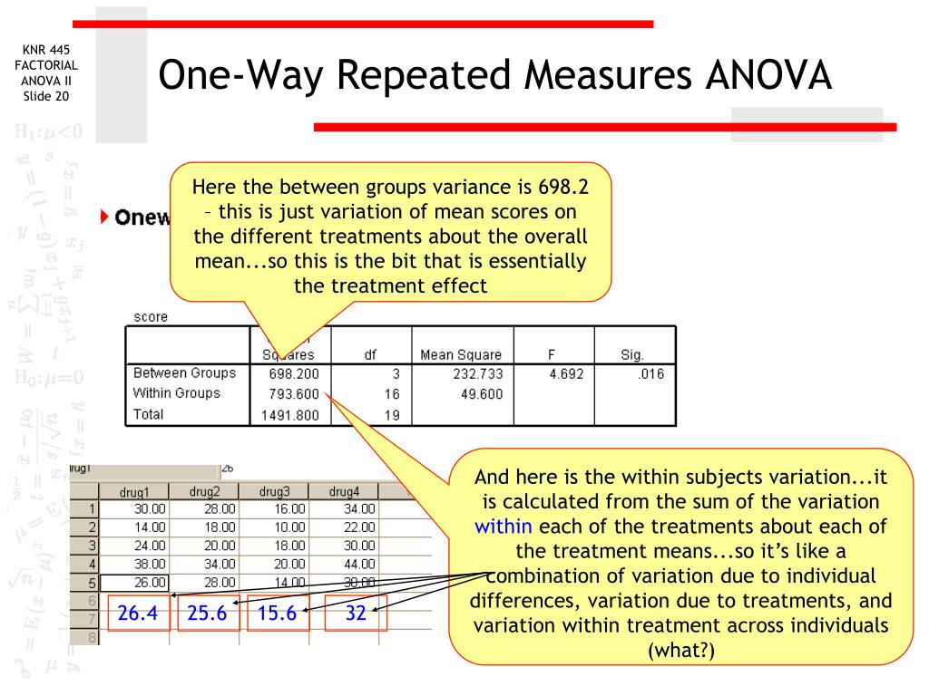 PPT - Repeated Measures ANOVA PowerPoint Presentation, free download ...