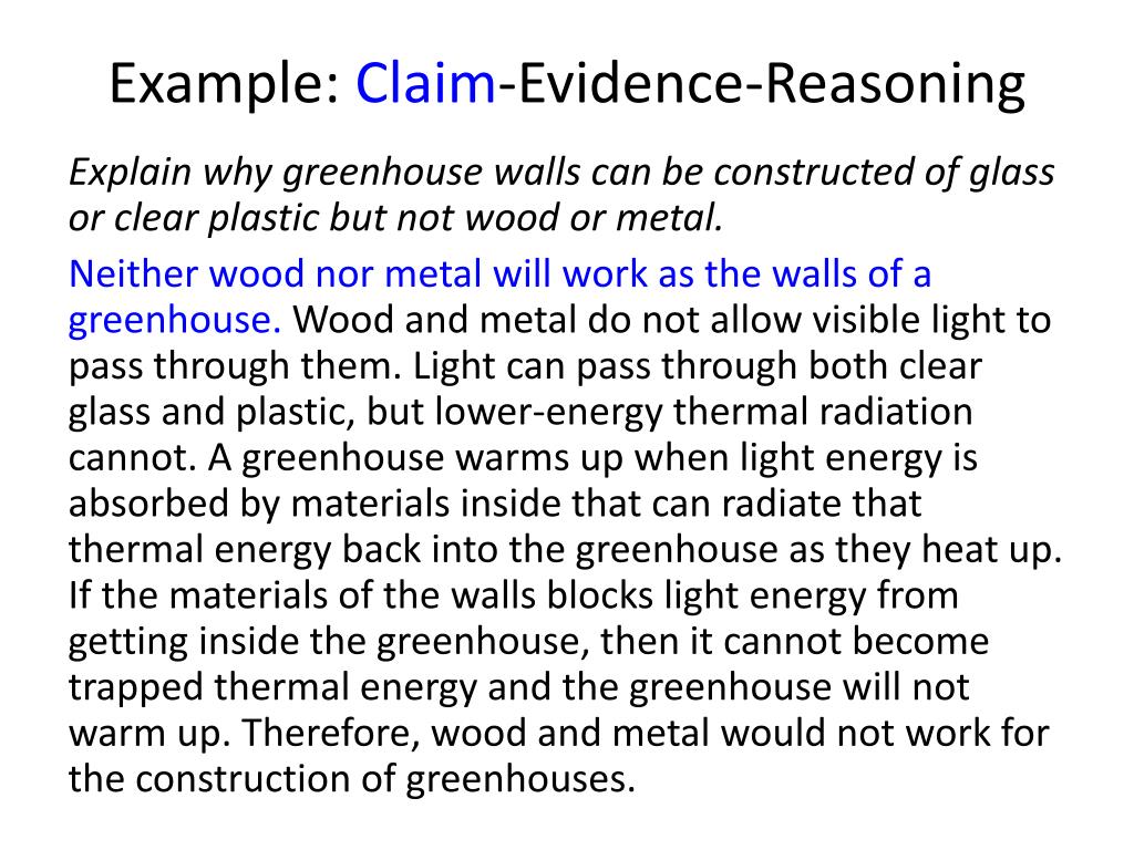 Identify Evidence To Support A Claim