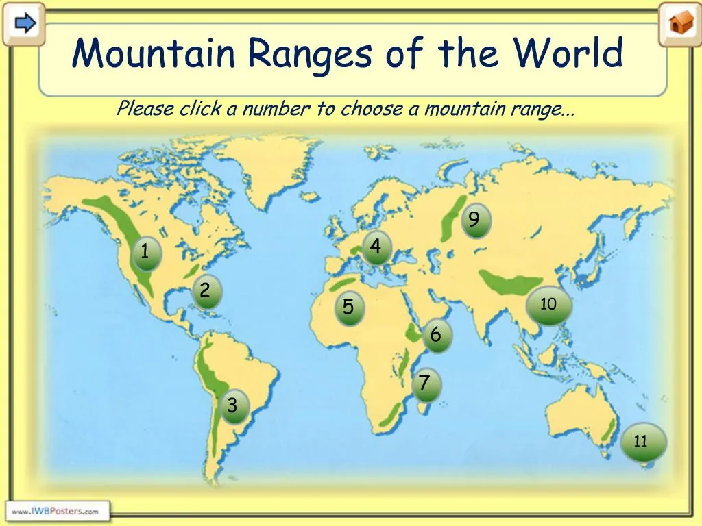 vente au détail circulation Injection mountain ranges of the world map ...